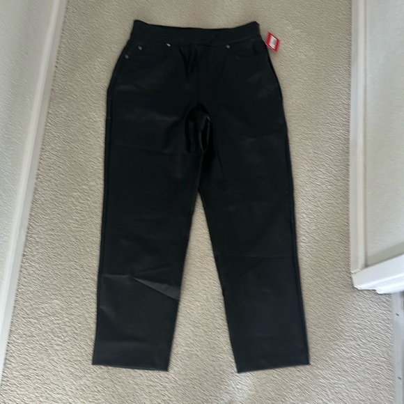 SPANX faux lea slim straight pant size large - Picture 3 of 7